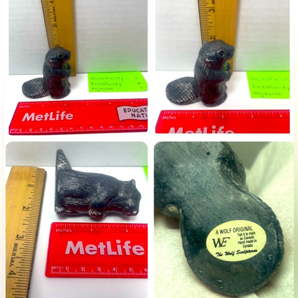 NWOT Vintage The Wolf Sculptures Canada Soapstone Beaver - Picture 15 of 16